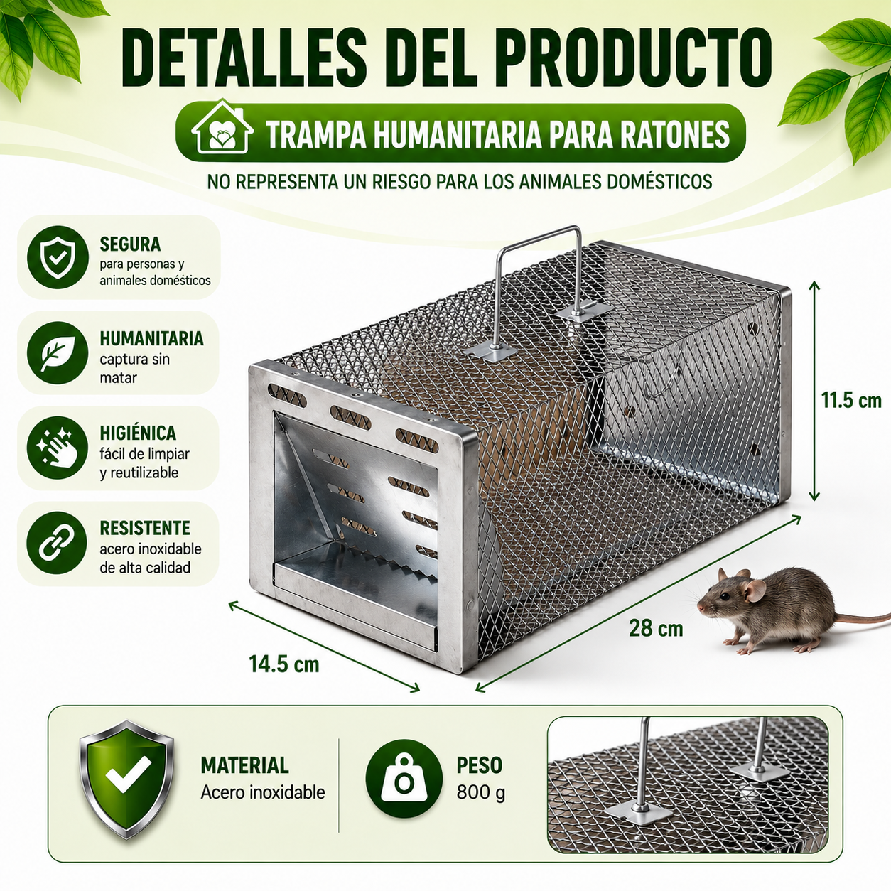 BestSeller™ - Trampa Humanitaria para Ratones, Ratas y Ardillas Vivas