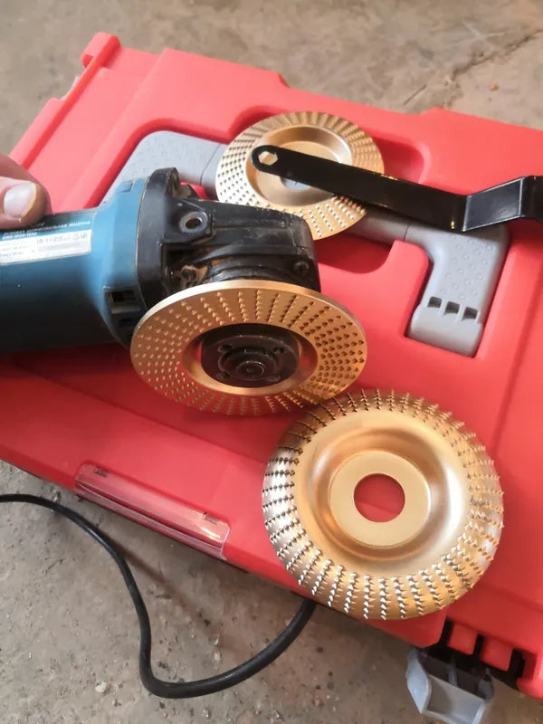 ✨Juego De 3 Discos De Desbaste De Acero Al Carbono Resistente Para Madera (Plano – Curvo – Inclinado)