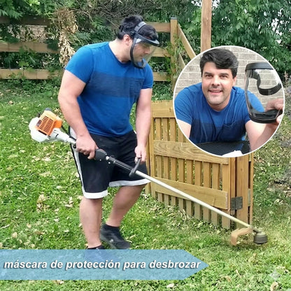 La visera protege la cara, los ojos y las vías respiratorias durante el trabajo
