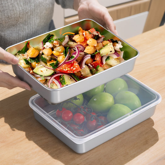 Caja Para Alimentos De Acero Inoxidable Alemán 304 2000ML