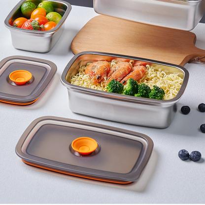 [Set 6 + 🎁3 Gratis] Contenedor de alimentos duradero de acero inoxidable 316 (19 x 13,5 x 5,5 cm)