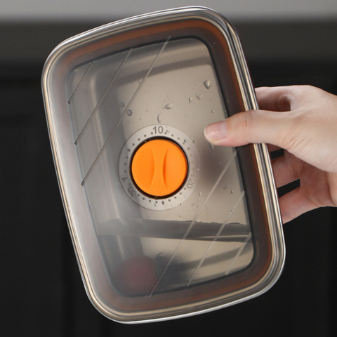 Recipiente hermético grande para alimentos de acero inoxidable antibacteriano – 1500 ml (19 × 14 × 8 cm)