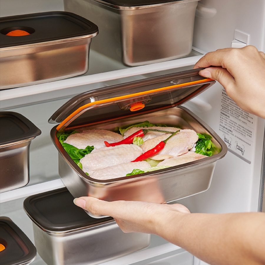 [Set 6 + 🎁3 Gratis] Contenedor de alimentos duradero de acero inoxidable 316 (19 x 13,5 x 5,5 cm)