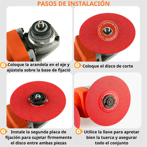 Disco diamantado 3 en 1: corta, lija y desbasta todo tipo de materiales.