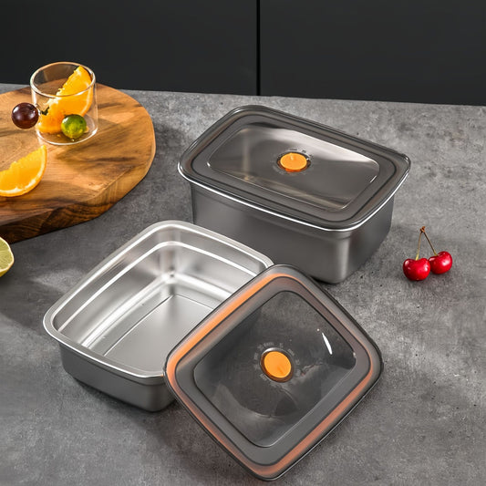 ⚜️Contenedor De Alimentos Duradero De Acero Inoxidable 316 (19 x 13,5 x 5,5 cm)