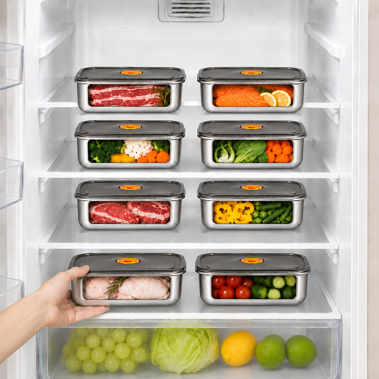 🛍️ Contenedor De Alimentos Duradero De Acero Inoxidable 316