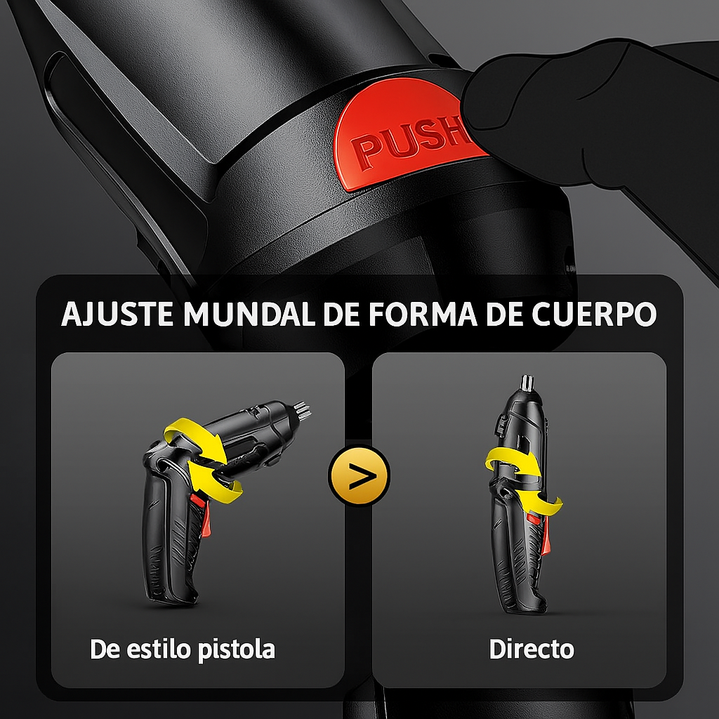 Destornillador Eléctrico Multifunción – Con Luz LED Integrada, Giro en 2 Sentidos, Compacto y Potente
