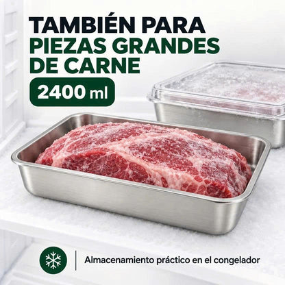 🛍️ Caja de alimentos de acero inoxidable 304 (25 x 20 x 6 cm)