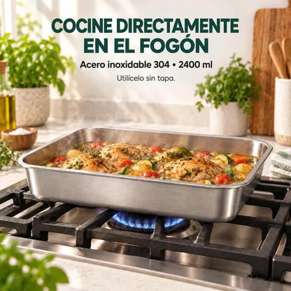 🛍️ Caja de alimentos de acero inoxidable 304 (25 x 20 x 6 cm)