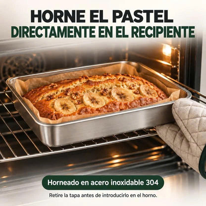 🛍️ Caja de alimentos de acero inoxidable 304 (25 x 20 x 6 cm)