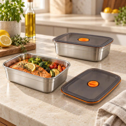 🛍️ Contenedor De Alimentos Duradero De Acero Inoxidable 316
