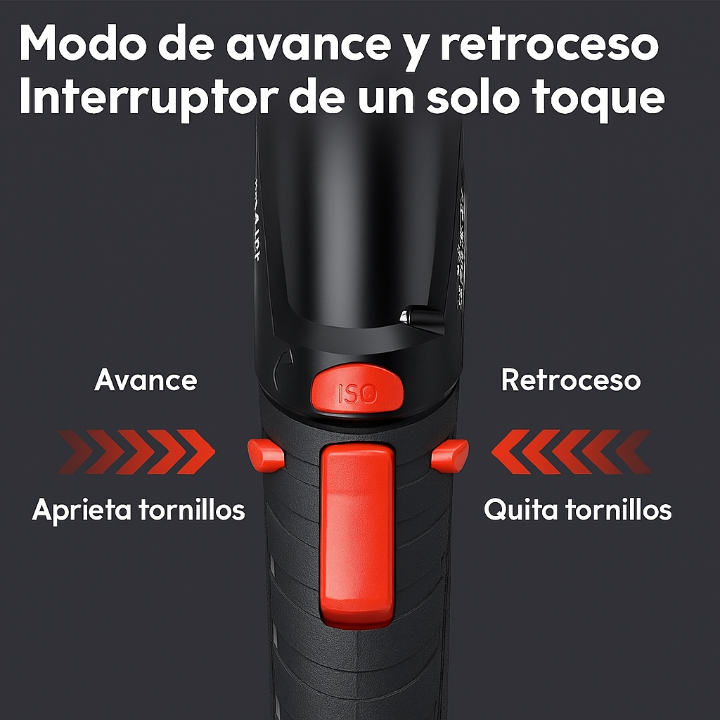 Destornillador Eléctrico Multifunción – Con Luz LED Integrada, Giro en 2 Sentidos, Compacto y Potente