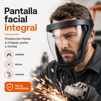 La visera protege la cara, los ojos y las vías respiratorias durante el trabajo
