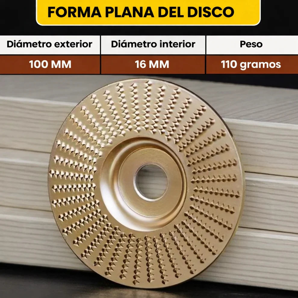 Juego De 3 Discos De Desbaste De Acero Al Carbono Resistente Para Madera (Plano – Curvo – Inclinado)