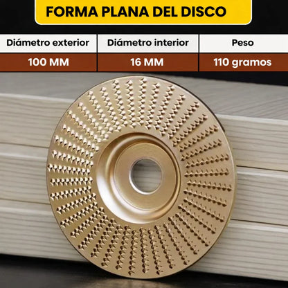 Juego De 3 Discos De Desbaste De Acero Al Carbono Resistente Para Madera (Plano – Curvo – Inclinado)