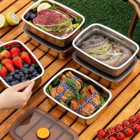 Recipiente para alimentos de acero inoxidable 316 + vacío – Frescura garantizada al 100%