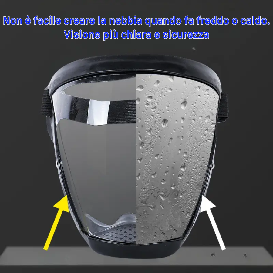 La visera protege la cara, los ojos y las vías respiratorias durante el trabajo