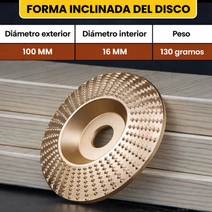 Juego De 3 Discos De Desbaste De Acero Al Carbono Resistente Para Madera (Plano – Curvo – Inclinado)