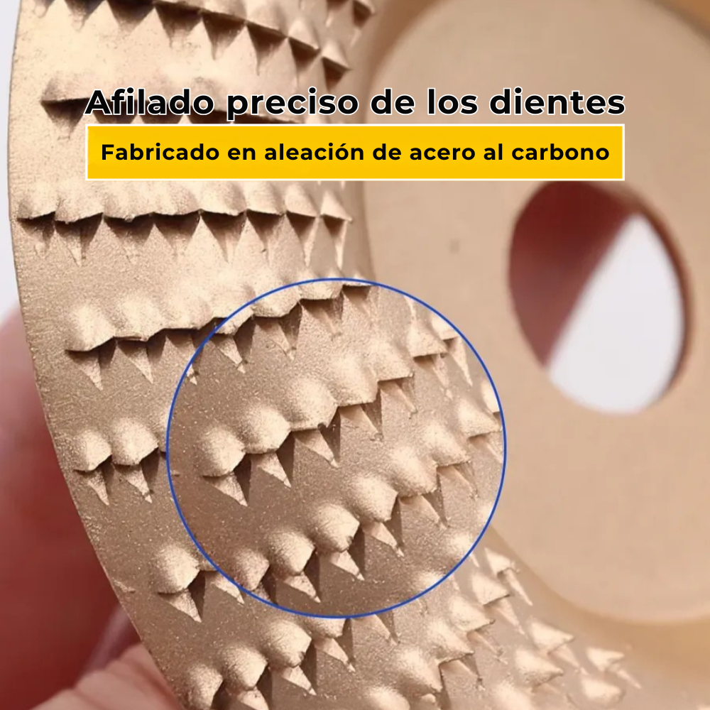 Set de 3 Discos de Desbaste de Acero al Carbono para Madera (Plano - Curvo - Inclinado)