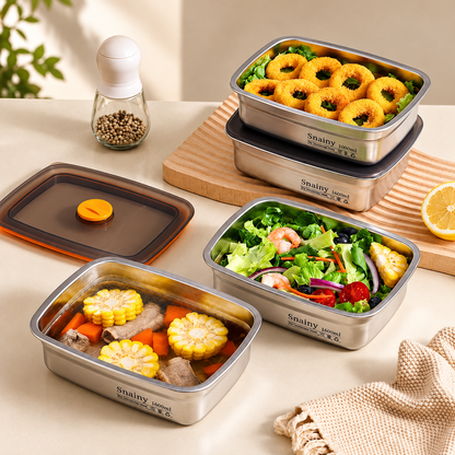 Recipiente para alimentos al vacío antibacteriano en acero inoxidable 316 (19x14x6 cm)