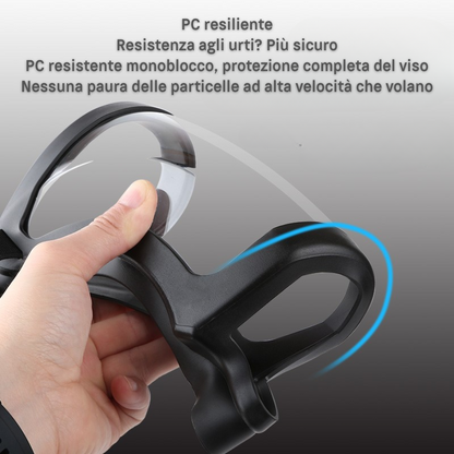 La visera protege la cara, los ojos y las vías respiratorias durante el trabajo