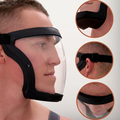 La visera protege la cara, los ojos y las vías respiratorias durante el trabajo