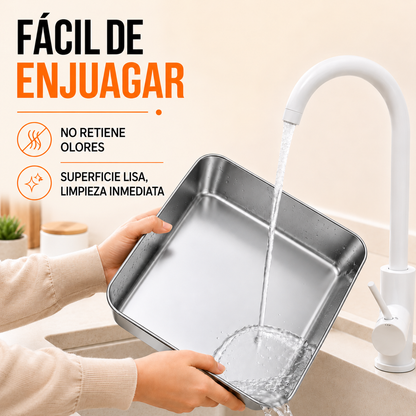Bandeja de Acero Inoxidable 304 para Alimentos — Conserva y Cocina con Máxima Comodidad