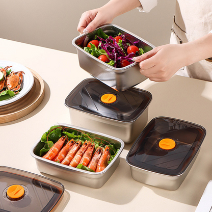 70% DE DESCUENTO | Recipiente Antibacteriano al Vacío para Alimentos de Acero Inoxidable, Tamaño Grande de 1500 ml (19 x 14 x 8 cm)