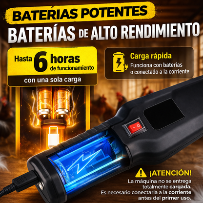 Desplumadora Eléctrica Portátil con Carga Rápida — Limpia Pollos y Aves en Segundos