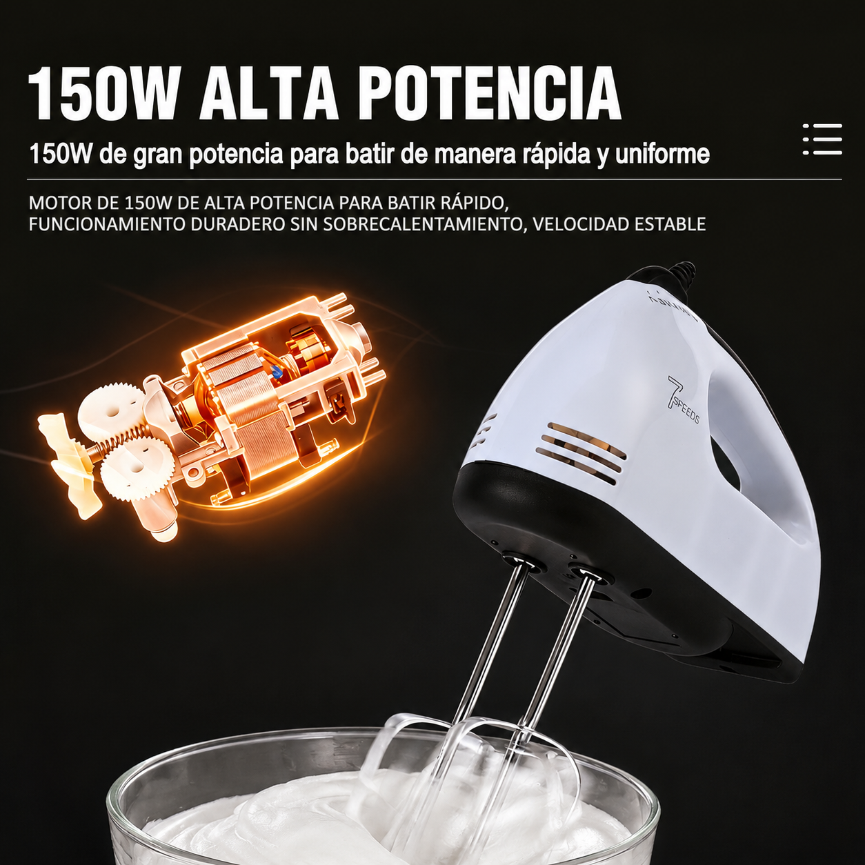 Batidora De Mano Scarlett HE-133 Multiusos Para Repostería Y Cocina En Casa