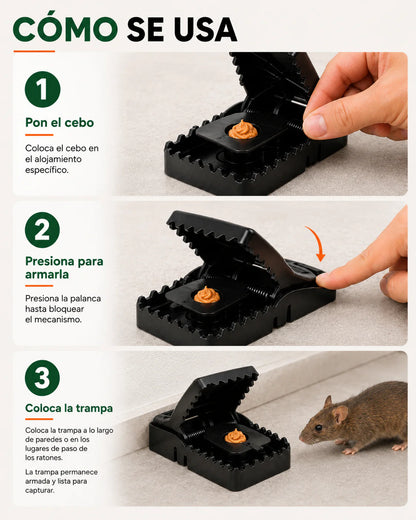 Trampa para Ratones Trapper T-Rex | Activación Rápida y Reutilizable