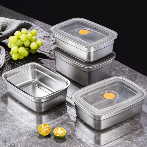 Recipiente hermético grande para alimentos de acero inoxidable antibacteriano 1500 ml (19 × 14 × 8 cm)