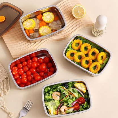 [Set 6 + 🎁3 Gratis] Contenedor de alimentos duradero de acero inoxidable 316 (19 x 13,5 x 5,5 cm)