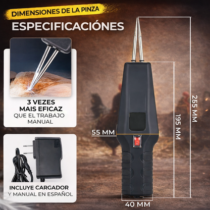 Desplumadora Eléctrica Portátil con Carga Rápida — Limpia Pollos y Aves en Segundos