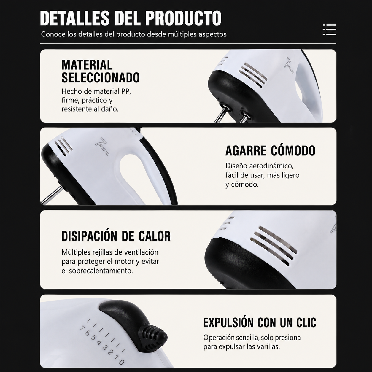 Batidora De Mano Scarlett HE-133 Multiusos Para Repostería Y Cocina En Casa