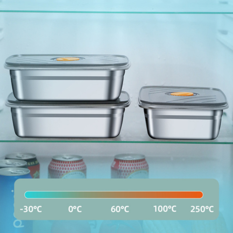 Recipiente hermético grande para alimentos de acero inoxidable antibacteriano – 1500 ml (19 × 14 × 8 cm)