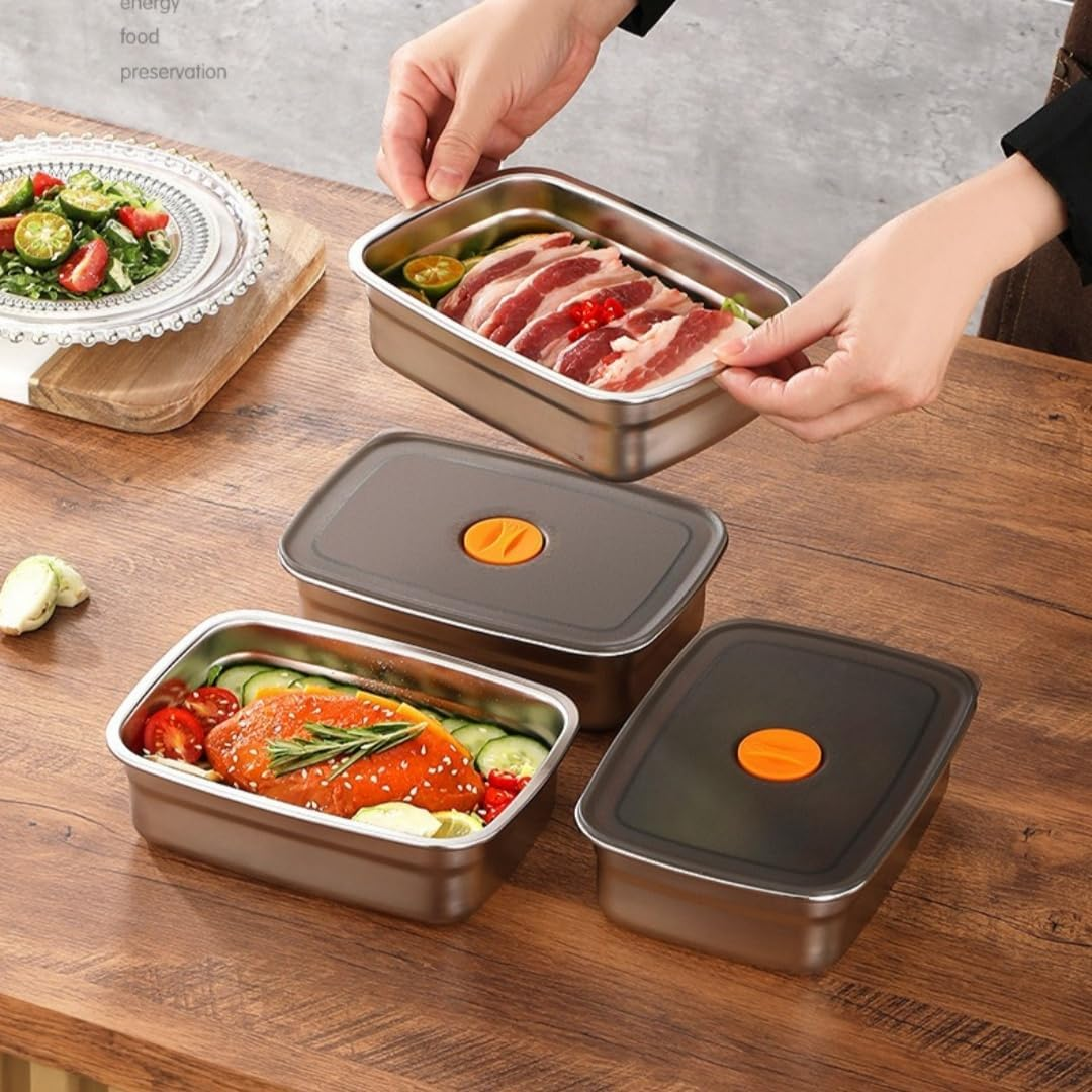 70% DE DESCUENTO | Caja De Comida Al Vacío De Acero Inoxidable Antibacteriana 316 (19 x 13.5 x5.5 cm).