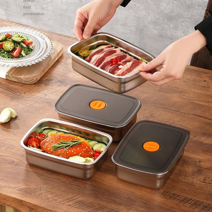 70% DE DESCUENTO | Caja De Comida Al Vacío De Acero Inoxidable Antibacteriana 316 (19 x 13.5 x5.5 cm).