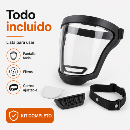 La visera protege la cara, los ojos y las vías respiratorias durante el trabajo