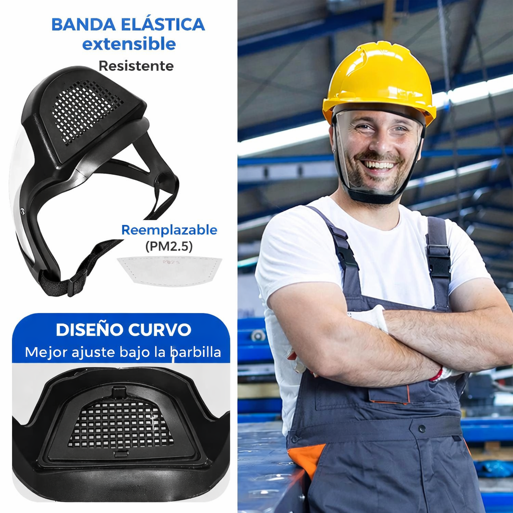 La Visera Protege El Rostro Del Polvo Fino Y De La Niebla