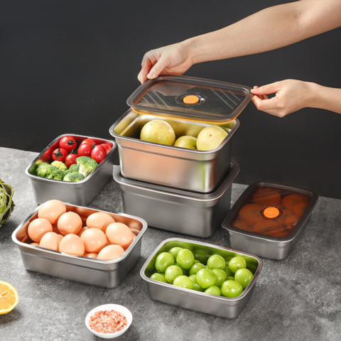 Recipiente hermético grande para alimentos de acero inoxidable antibacteriano – 1500 ml (19 × 14 × 8 cm)