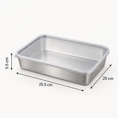 Contenedor de acero inoxidable 304 — refri sin malos olores y comida fresca toda la semana.