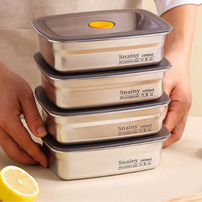 BestSeller™ - Recipiente de Alimentos al Vacío Antibacteriano de Acero Inoxidable 316 (19x14x6 cm)