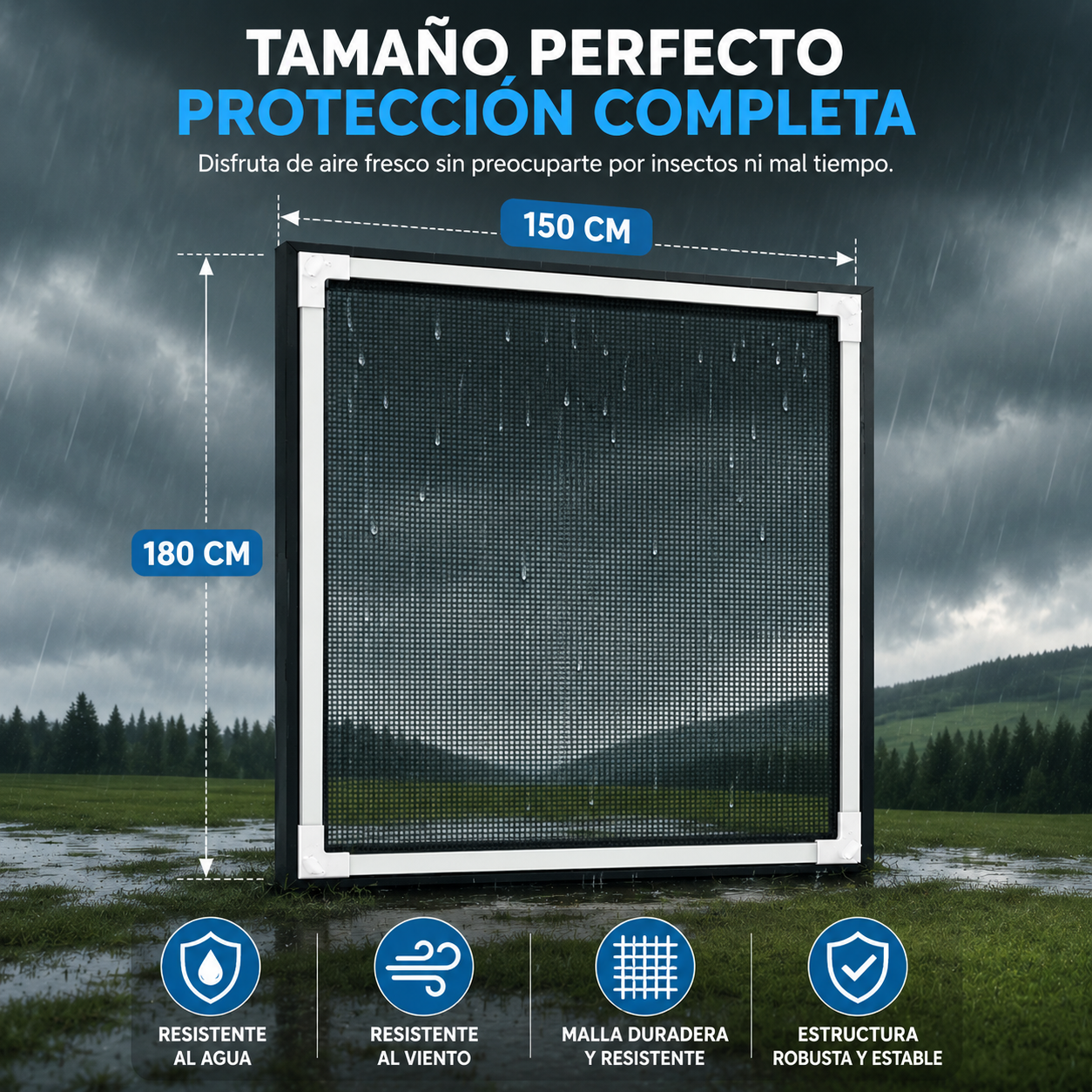 MALLA MOSQUITERA MAGNÉTICA PARA VENTANAS (1.50m x 1.80m)