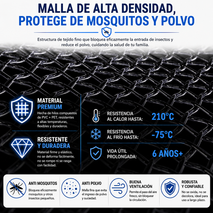 MALLA MOSQUITERA MAGNÉTICA PARA VENTANAS (1.50m x 1.80m)