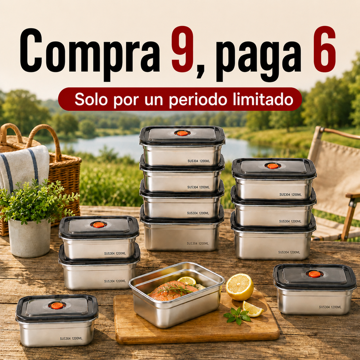 🛍️ Contenedor De Alimentos Duradero De Acero Inoxidable 316