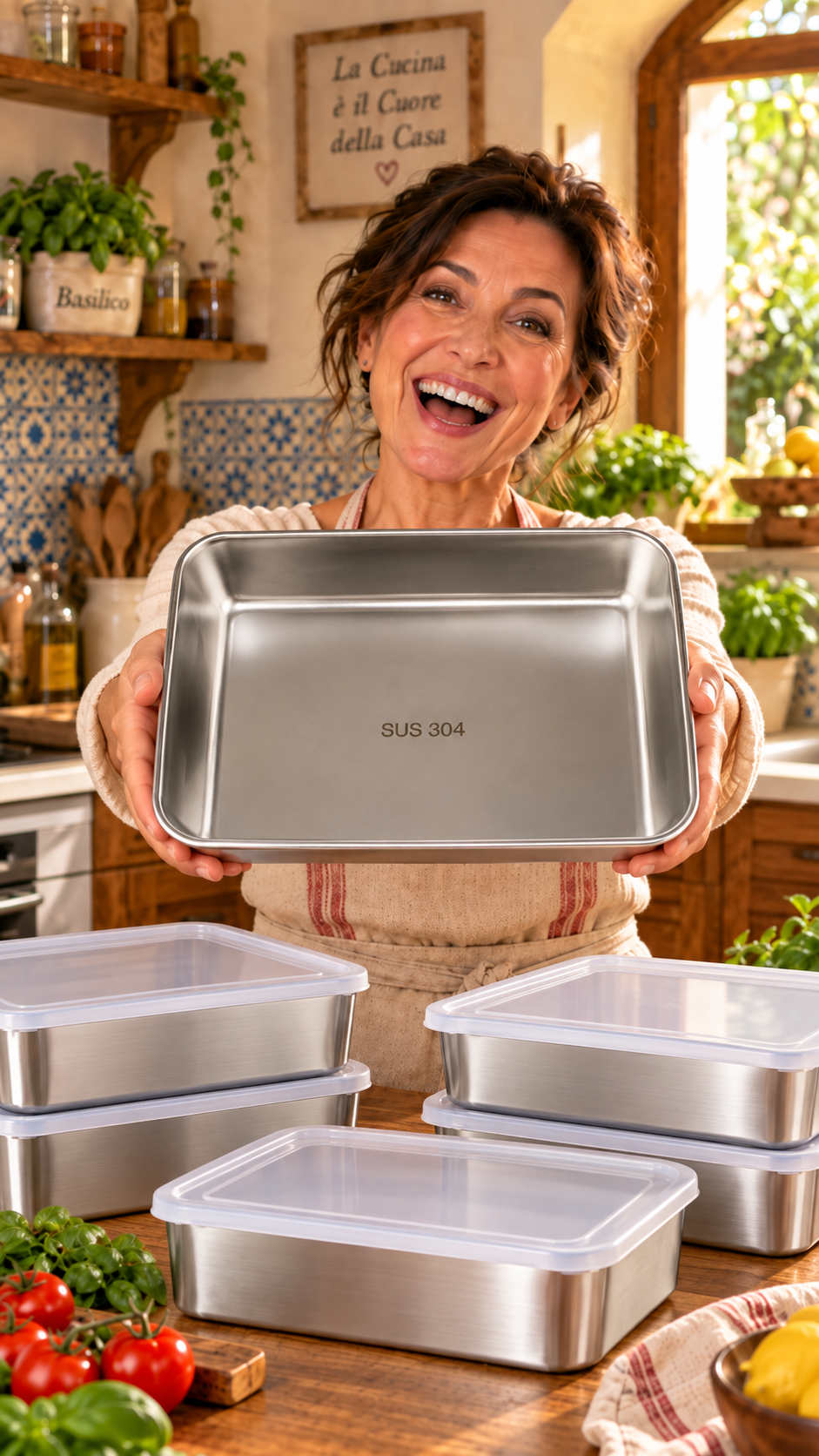 70% DE DESCUENTO | Caja De Alimentos De Acero Inoxidable 304 (25 x 20 x 6 cm)