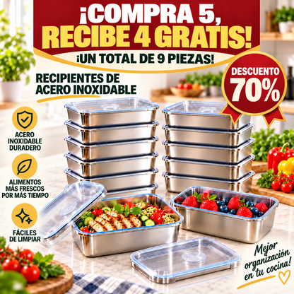 🛍️ Caja de alimentos de acero inoxidable 304 (25 x 20 x 6 cm)