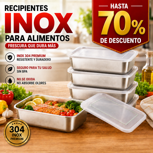 Cajas para la conservación de alimentos, bandeja rectangular de acero inoxidable SUS304 (25x20x5cm)