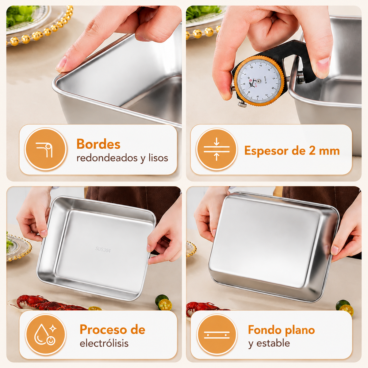 Llévate 9, paga 6 | Recipientes de acero inoxidable 304 de 2000 ml